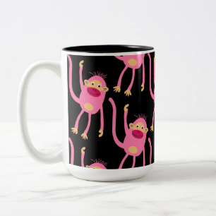 Schattige Kleine Aap Tweekleurige Koffiemok