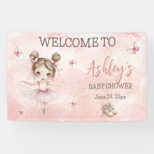 Schattige Kleine Ballerina Roze Tutu Baby shower Spandoek