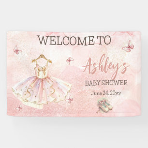 Schattige Kleine Ballerina Roze Tutu Baby shower Spandoek