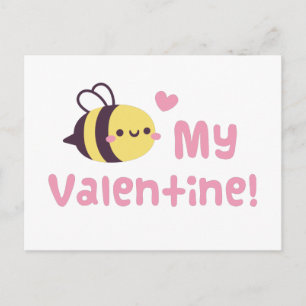 Schattige Kleine Bij Doodle, Bij M'n Valentijn Pun Briefkaart