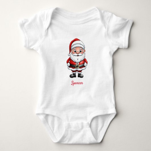Schattige Kleine Cartoon Santa Romper (Voorkant)