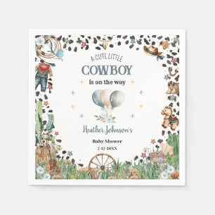 Schattige Kleine Cowboy Western Waterverf Baby Sho Servet