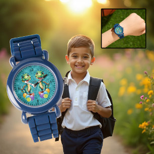Schattige kleine dinosaurus met veel kleurrijke ba horloge