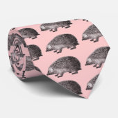 Schattige kleine egel op een roze Stropdas (Opgerold)