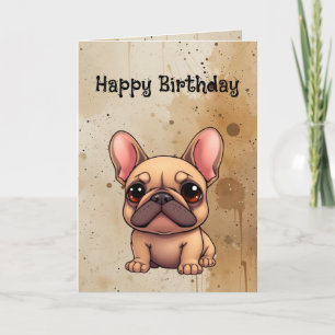 Schattige Kleine Franse Bulldog Hond Dier Kaart
