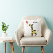 schattige kleine giraf met ballonnen Sierkussen (Stoel)