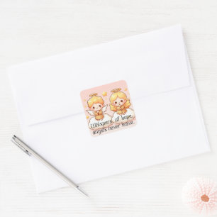 Schattige kleine gouden Beschermengelen Vierkante Sticker