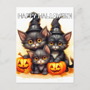 Schattige kleine Halloween Kittens Briefkaart