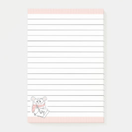 Schattige kleine hamster monogram roze post-it® notes