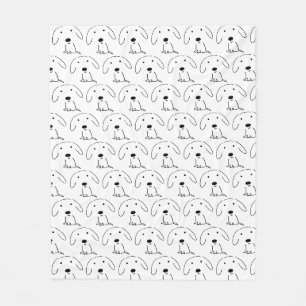 Schattige kleine hond zwart-wit patroon fleece deken