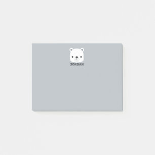 Schattige kleine ijsbeer met gepersonaliseerde naa post-it® notes