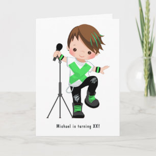 Schattige kleine jongen rockster verjaardagsfeest