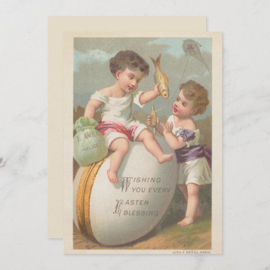 schattige kleine jongens die eicel-zegen spelen feestdagenkaart (Voorkant / Achterkant)