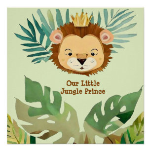 Schattige Kleine Jungle Leeuw Verjaardag Perfect Poster