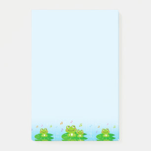 Schattige Kleine Kikkers op Lichtblauwe Noten Post-it® Notes