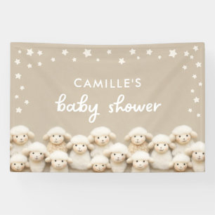 Schattige Kleine Lammetje Baby Shower Spandoek