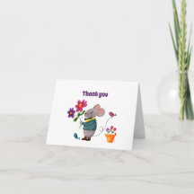 Schattige Kleine Muis met Bloemen