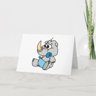 schattige kleine neushoornbaby kaart