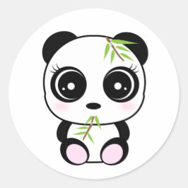 Schattige kleine panda eten *Panda Pocket* Ronde Sticker