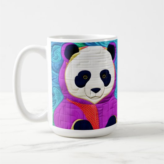 Schattige kleine panda - Quilt-like design Koffiemok (Links)