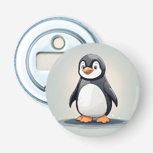 Schattige kleine pinguïn button flesopener