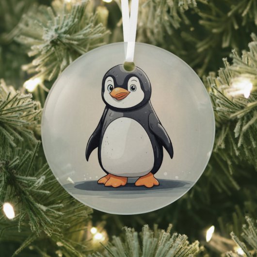 Schattige kleine pinguïn glas ornament (Insitu)