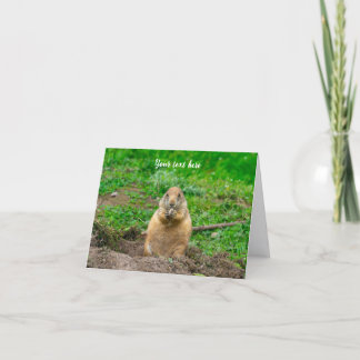 Schattige Kleine Prairiehond Met Zwarte Staart Bedankkaart