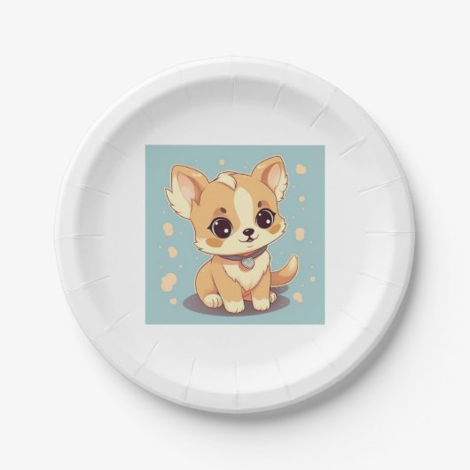 Schattige kleine puppy - zoetheid in design papieren bordje (Voorkant)