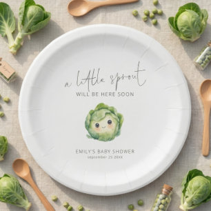 Schattige Kleine Spruit Lokale Baby Shower Papieren Bordje