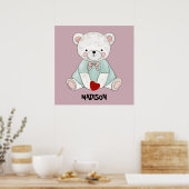 Schattige kleine teddybeer  poster (Keuken)