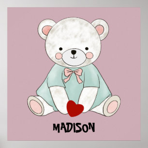 Schattige kleine teddybeer poster