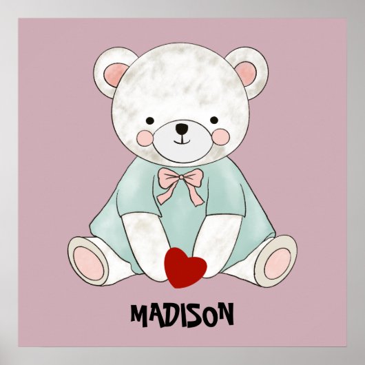 Schattige kleine teddybeer  poster (Voorkant)