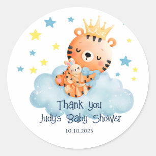 Schattige Kleine Tijger Baby Shower Ronde Sticker