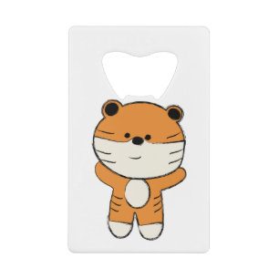Schattige kleine tijger kredietkaart flessenopener