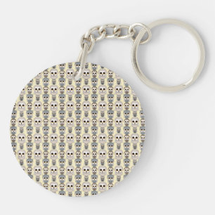 Schattige Kleine Uilpatroon op Lichtgeel Sleutelhanger