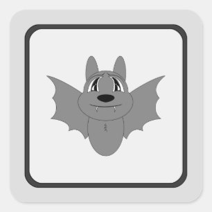 Schattige Kleine Vleermuis Vierkante Sticker