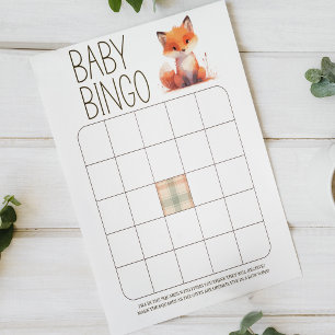 Schattige Kleine Vos Baby Bingo Baby Shower Spel Poster