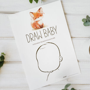 Schattige Kleine Vos Teken Baby Baby Shower Spel Poster