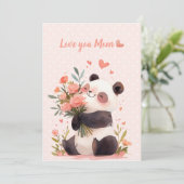 Schattige Kleine Waterverf Panda Liefde Moederdag Kaart (Staand voorkant)