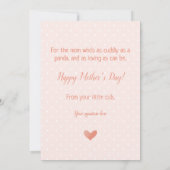 Schattige Kleine Waterverf Panda Liefde Moederdag Kaart (Achterkant)