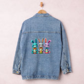Schattige, kleurrijk 3 paashaas denim jacket (Hangar)