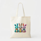 Schattige, kleurrijk 3 paashaas tote bag (Voorkant)