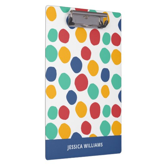 Schattige Kleurrijk Abstract Polka Dot Pattern Klembord (Rechts)