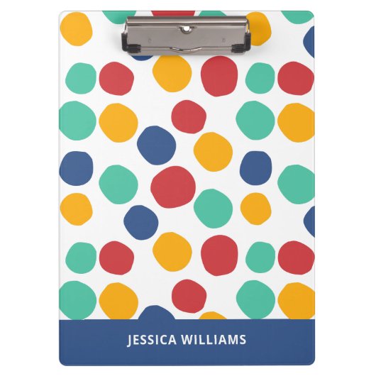 Schattige Kleurrijk Abstract Polka Dot Pattern Klembord (Voorkant)
