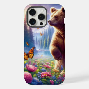 Schattige, kleurrijk beer & vlinders iPhone 15 pro max hoesje