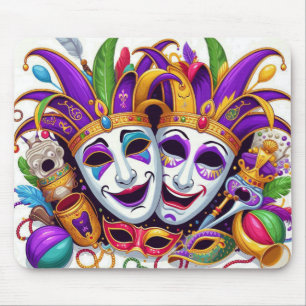 Schattige kleurrijk carnavalsfeest van Mardi Gras Muismat
