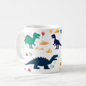 Schattige kleurrijk dinosauruspatroon koffiemok (Voorkant links)