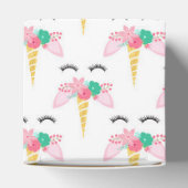 Schattige Kleurrijk Eenhoornpatroon voor Verjaarda Bedankdoosjes (Bovenkant)