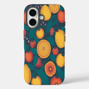 Schattige kleurrijk fruitpatroon – leuk zomerontwe iPhone 16 hoesje