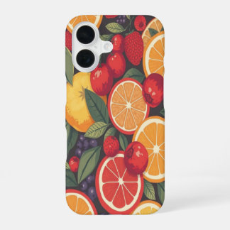 Schattige kleurrijk fruitpatroon – leuk zomerontwe iPhone 16 hoesje